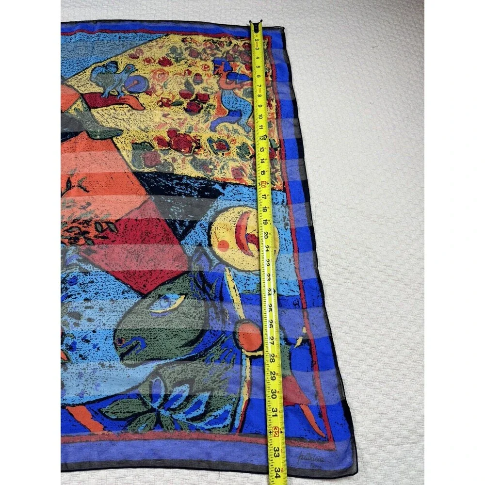 Patricia Paris SCARF Vintage‎ Painting Square Wrap Ancient Greek Fresco 34